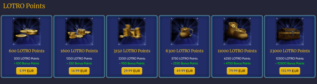 Guía compras contenido lotro