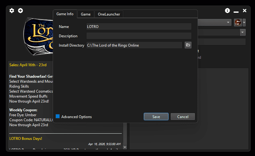 OneLauncher LOTRO